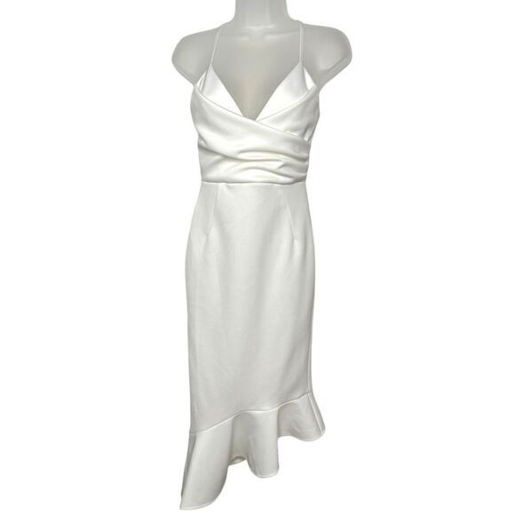 ASOS DESIGN Scuba Cami Pephem Midi Dress Sz.4 - Picture 6 of 11